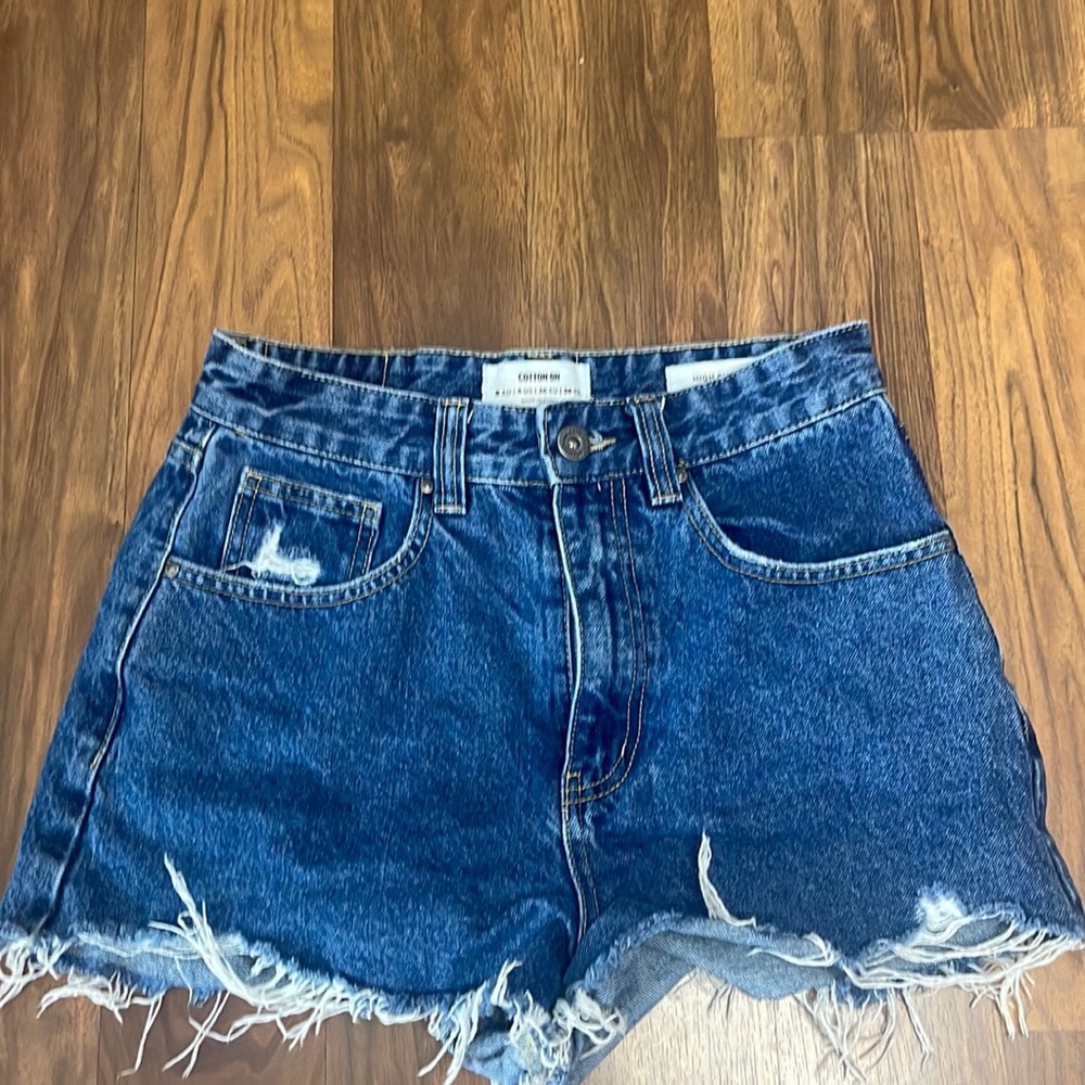 High rise jean shorts